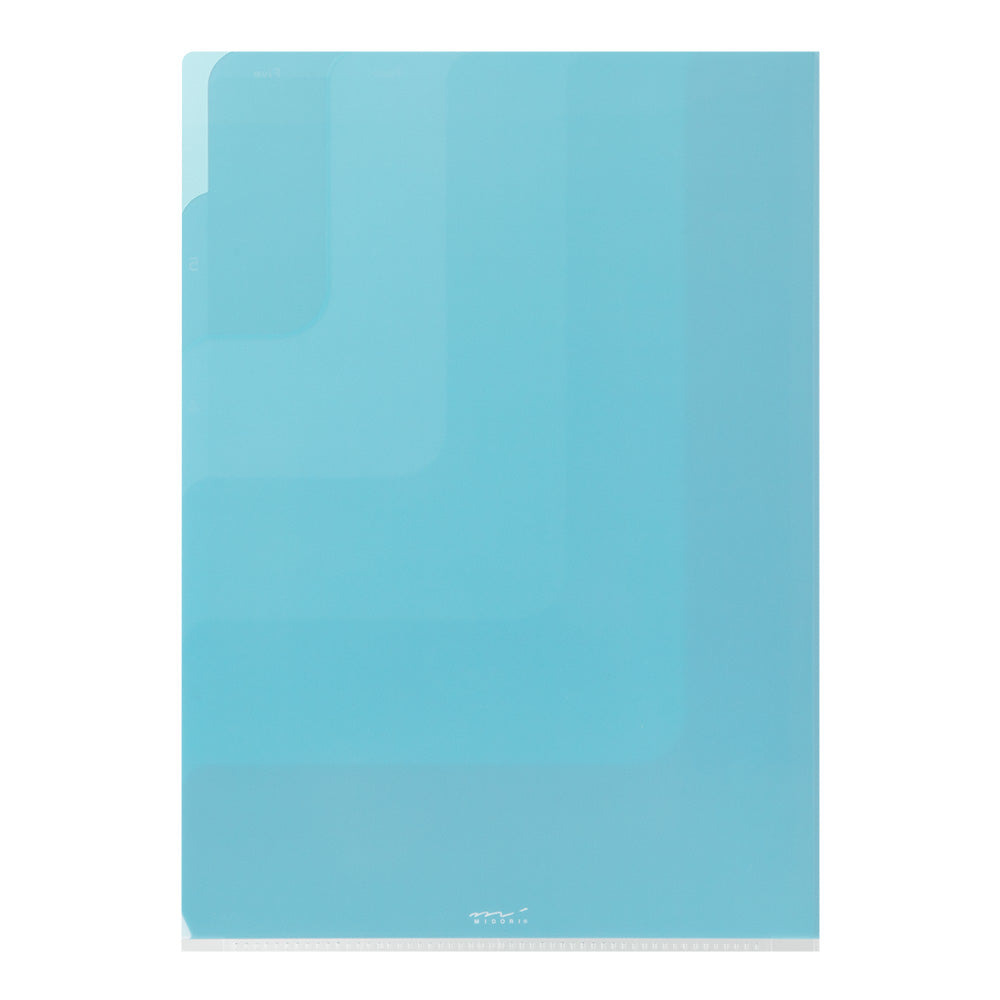 MIDORI 5-Pockets Clear Folder A4 2-Way Blue A