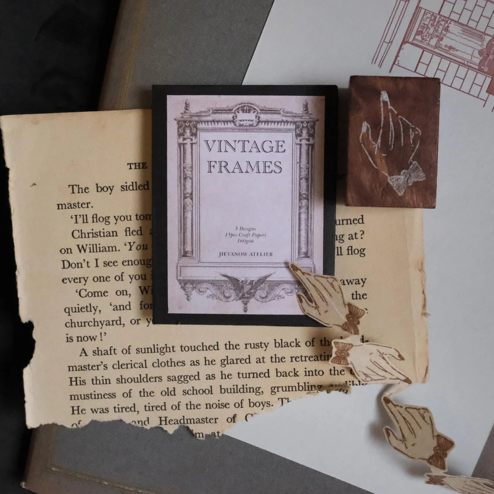 JIEYANOW ATELIER Vintage Frame Craft Papers Pack