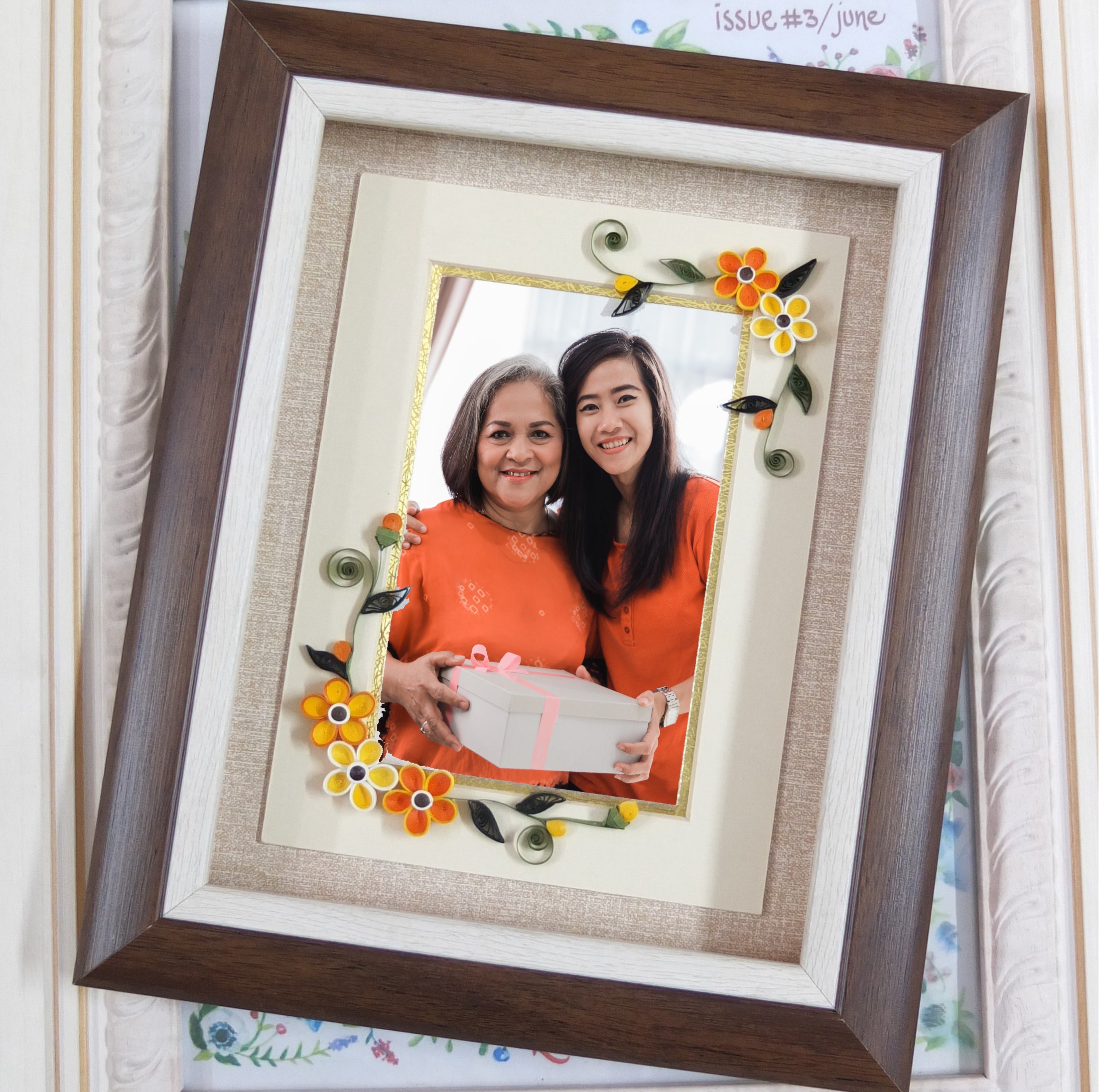 QUILLJOY Mother's Day DIY Kit Floral Frame-6R Royal Yellow