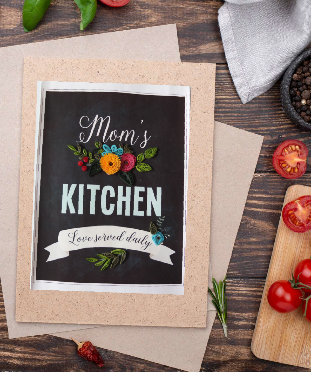 QUILLJOY Mother's Day Display Mom's Kitchen-Love Served Daily