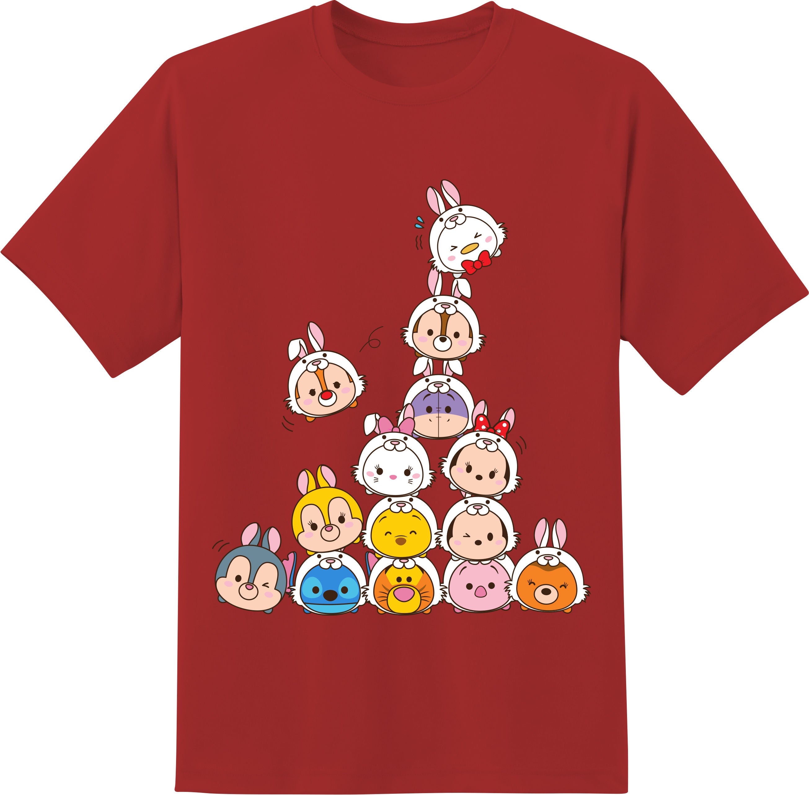 SANRIO T-Shirt Adult Tsum Tsum Rabbit Red M