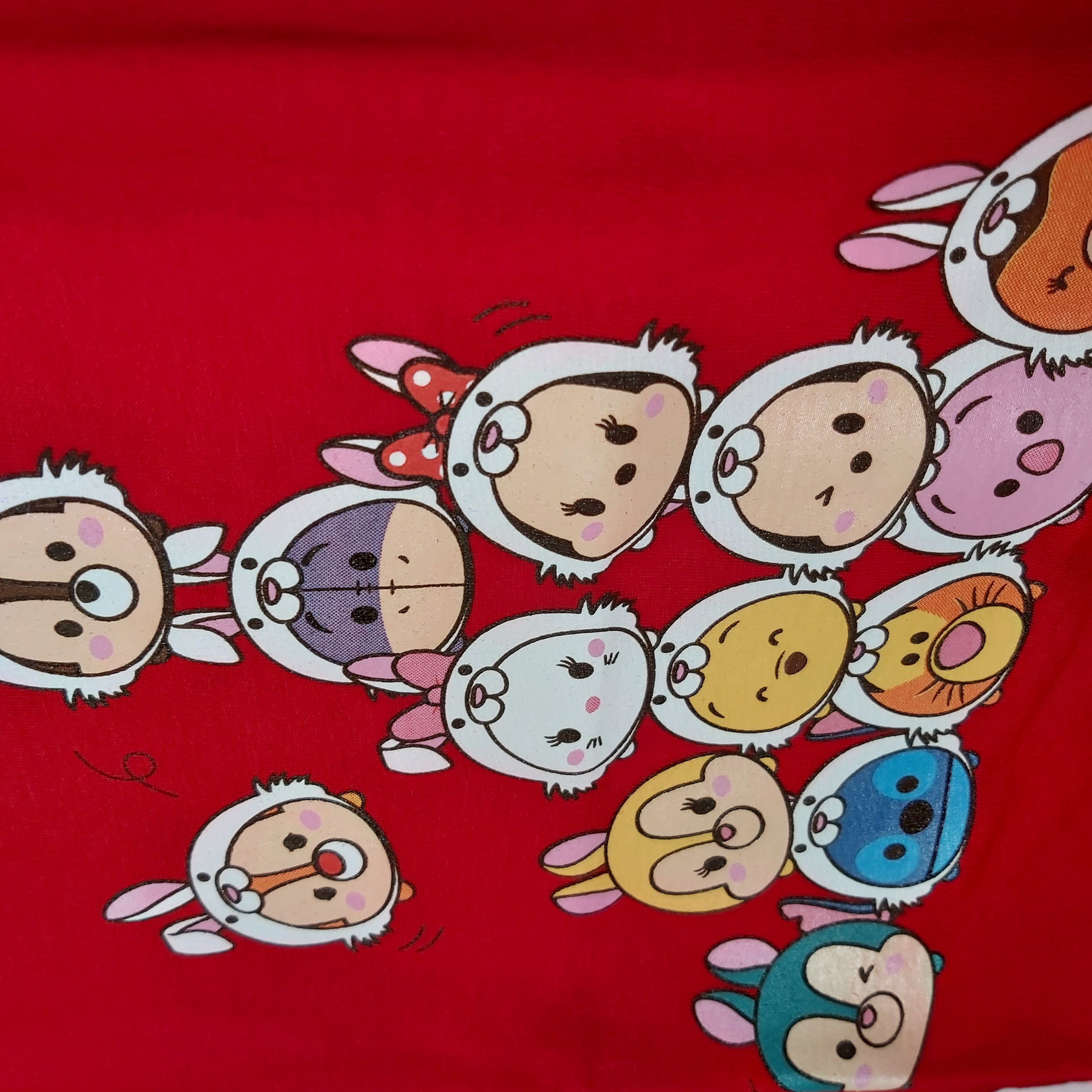 SANRIO T-Shirt Adult Tsum Tsum Rabbit Red XS