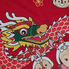 SANRIO T-Shirt Adult Tsum Tsum Rabbit Dragon Dance Red M