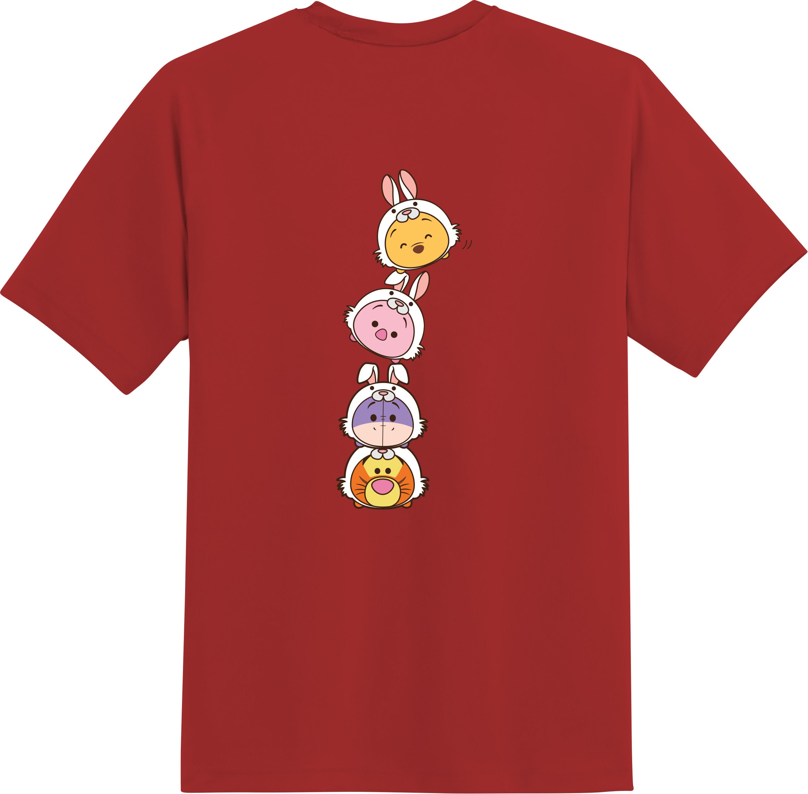 SANRIO T-Shirt Adult Tsum Tsum Rabbit Radish Red XS