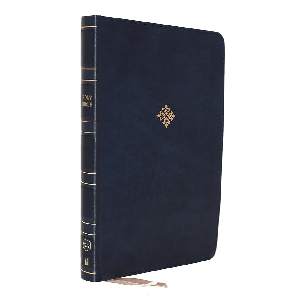 NKJV - Thinline Large Print Reference Bible, Leathersoft, Blue