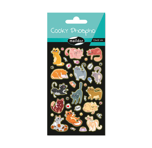 MAILDOR 3D Stickers Cooky Phospho Cats 1s