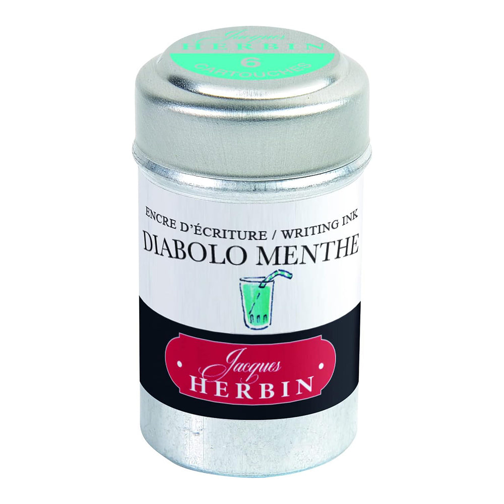 JACQUES HERBIN La Perles De Encres Ink Cartridges 6s Diablo Menthe