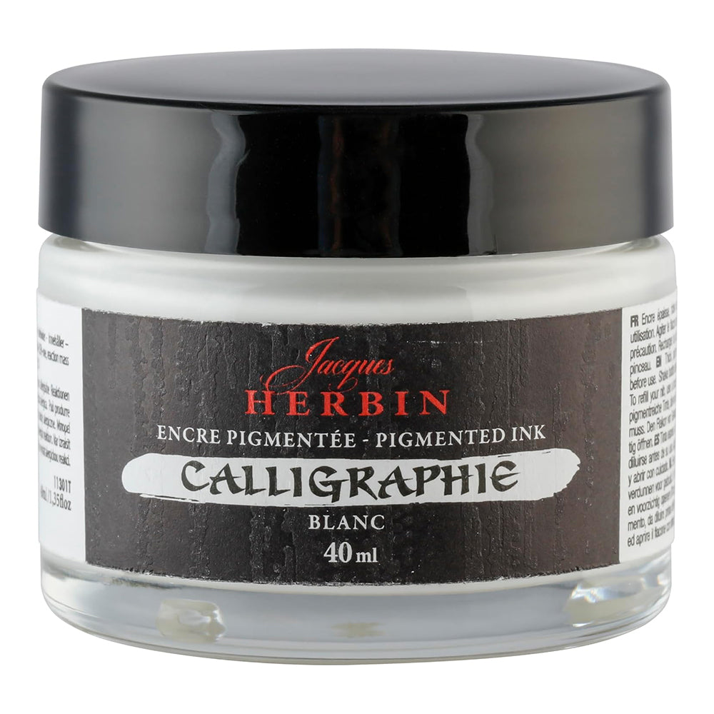 JACQUES HERBIN Pigmented Calligraphy Ink 40ml White