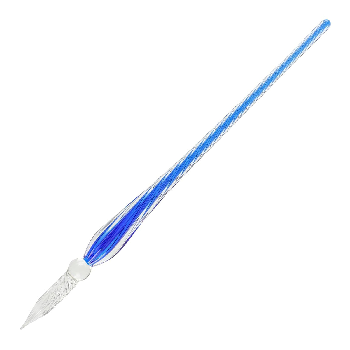 JACQUES HERBIN Twisted Glass Pen 18cm Dark Blue