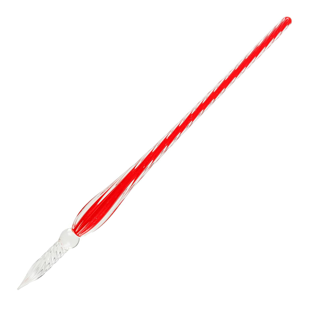 JACQUES HERBIN Twisted Glass Pen 18cm Red Caroubier