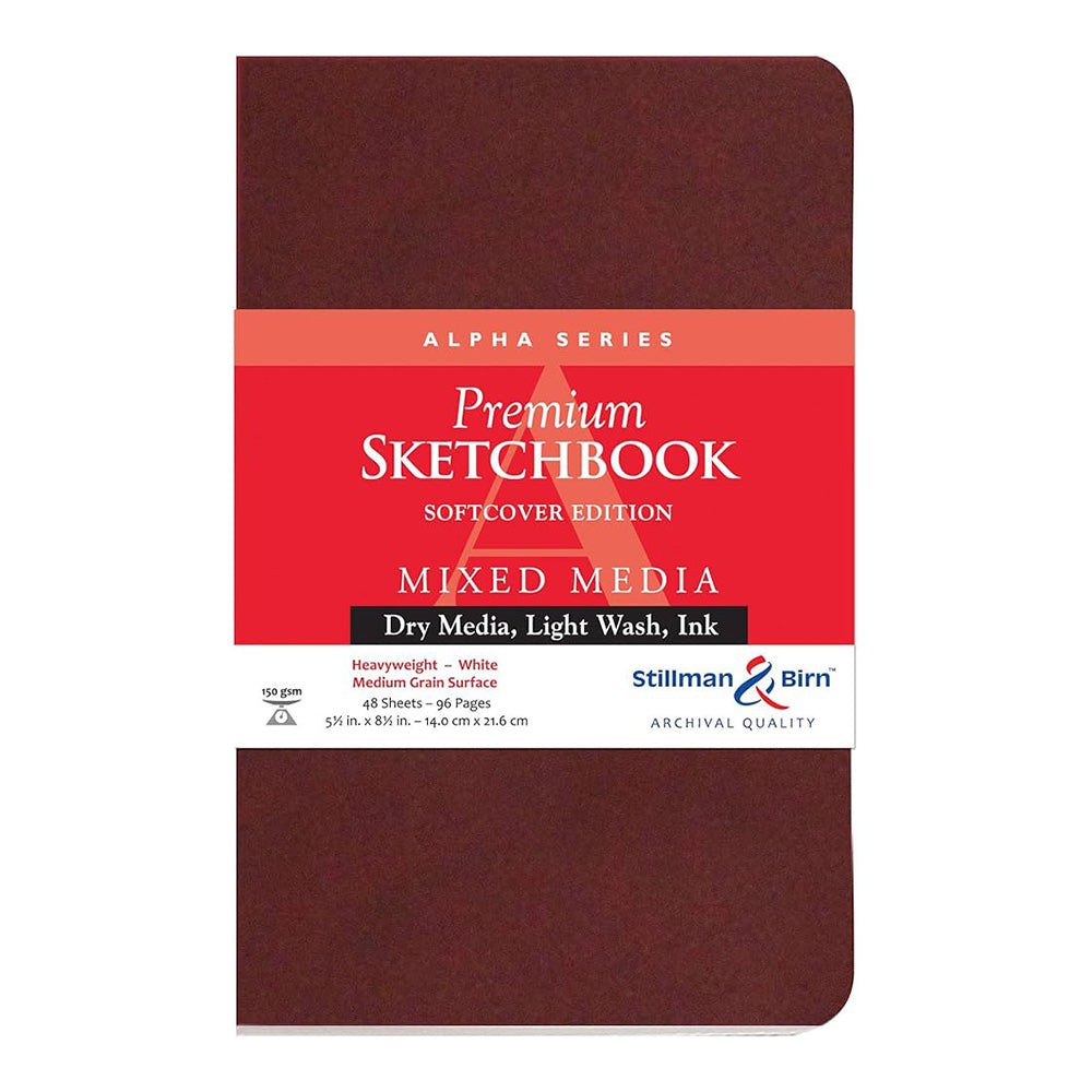 STILLMAN & BIRN Alpha Softcover Sketchbook 150g Portrait 5.5x8.5in 46sh White