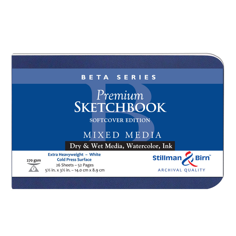 STILLMAN & BIRN Beta Softcover Sketchbook 270g Landscape 5.5x3.5in 26sh White