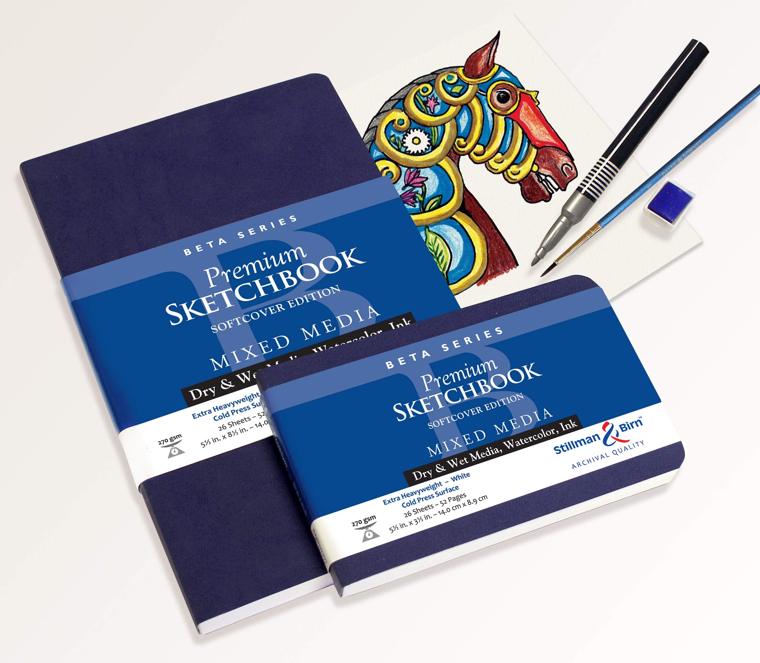 STILLMAN & BIRN Beta Softcover Sketchbook 270g Landscape 5.5x3.5in 26sh White