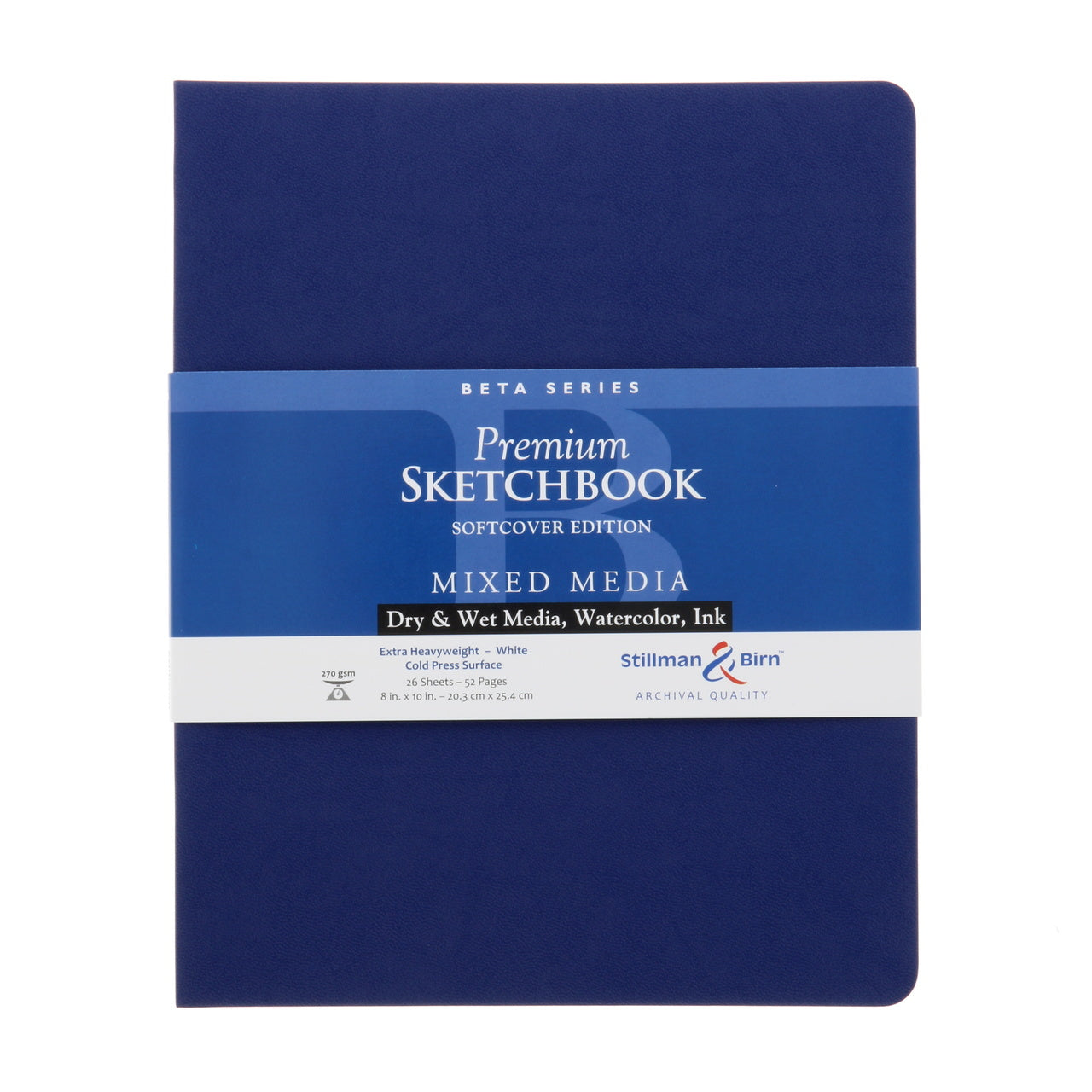 STILLMAN & BIRN Beta Softcover Sketchbook 270g Portrait 8x10in 26sh White