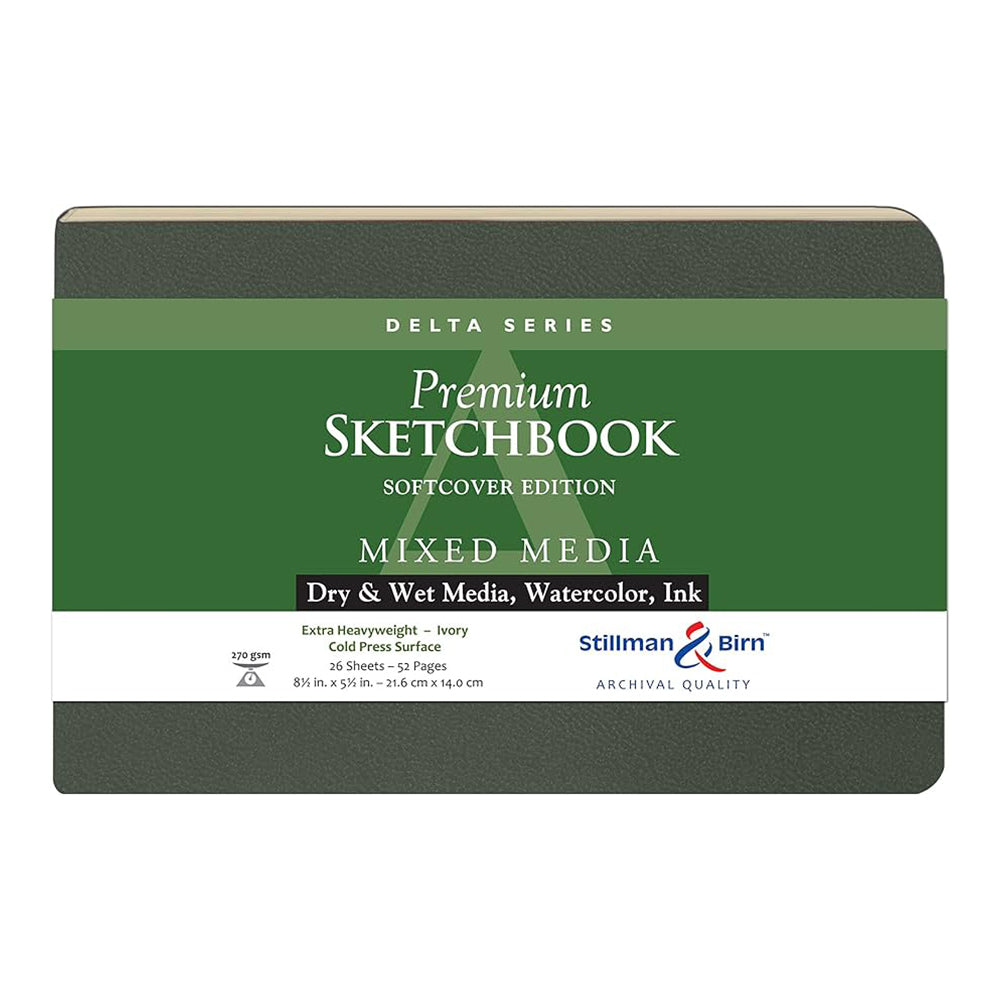 STILLMAN & BIRN Delta Softcover Sketchbook 270g Landscape 8.5x5.5in 26sh Ivory