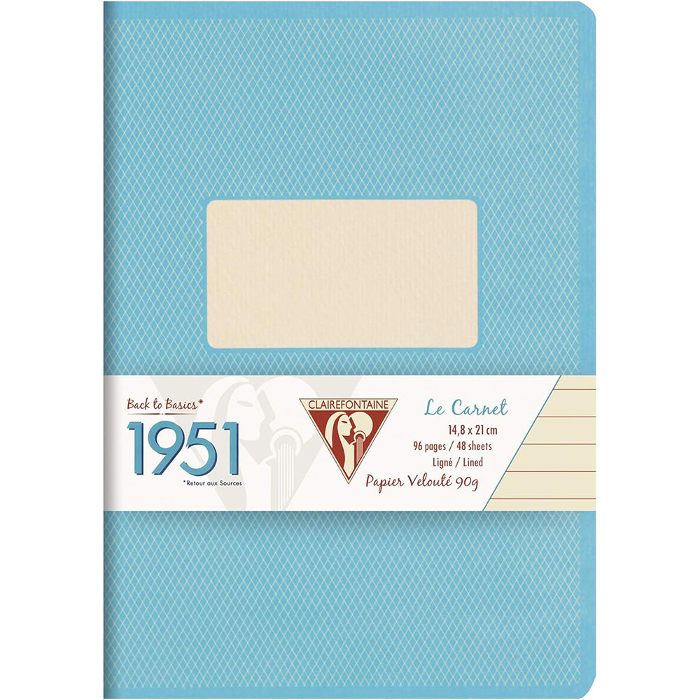 CLAIREFONTAINE 1951 Stapled Notebook A5 48s Lined Turquoise