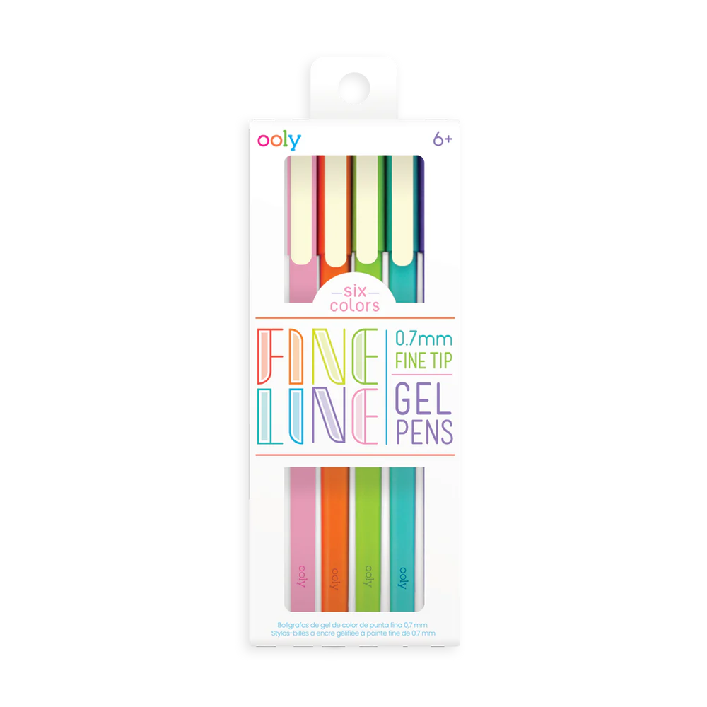 OOLY Fine Line Colored Gel Pen Set of 6