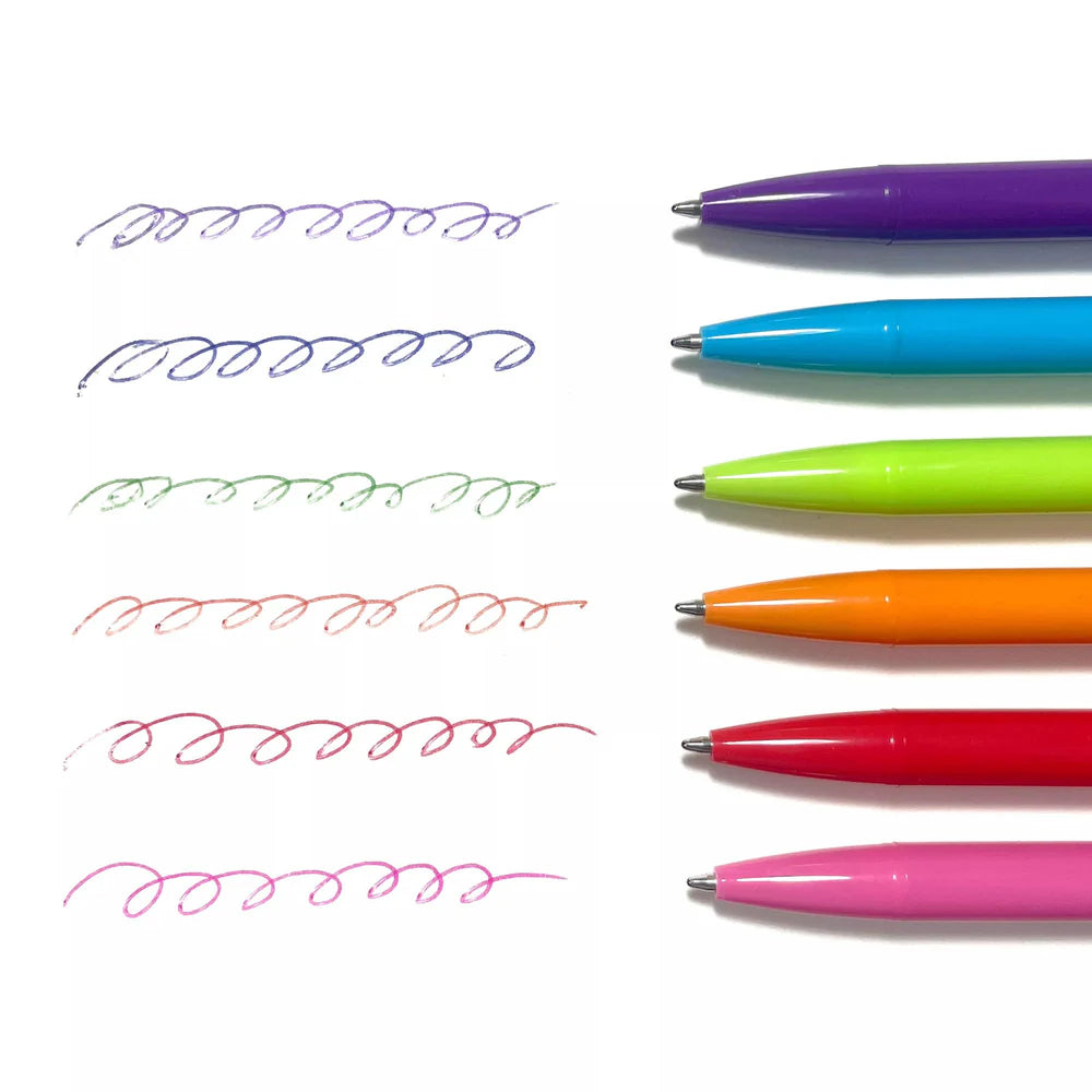 OOLY Bright Writers Colored Ballpoint Pens Set of 6