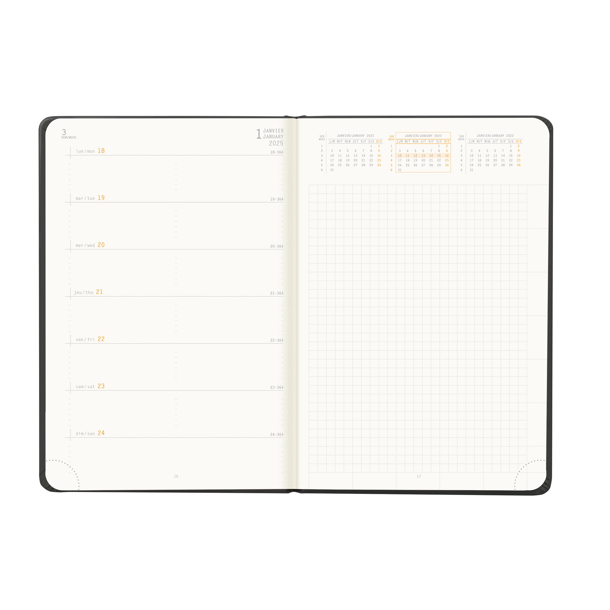 RHODIA 2025 Webplanner A5 Weekly Horizontal Black