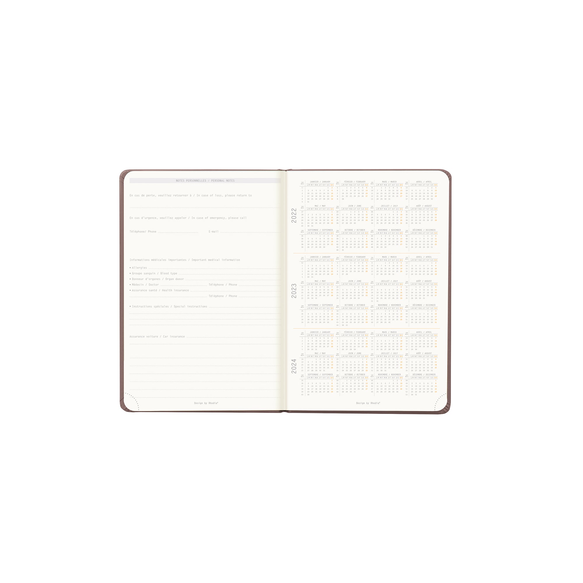 RHODIA 2025 Webplanner A6 Weekly Vertical Chocolate