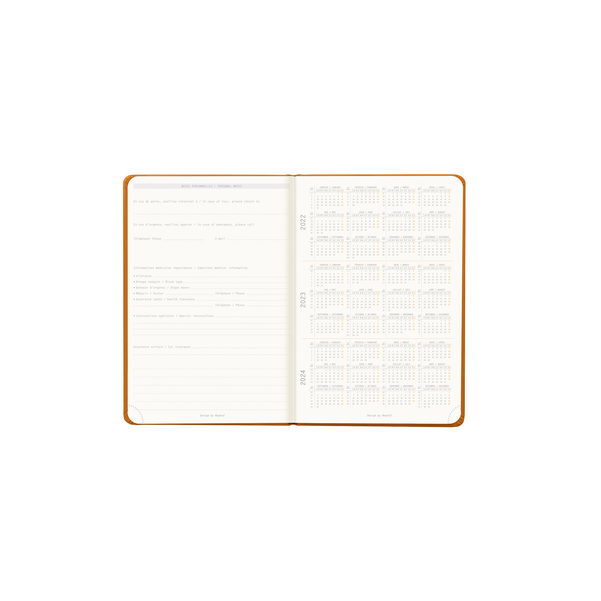 RHODIA 2025 Webplanner A6 Weekly Vertical Orange