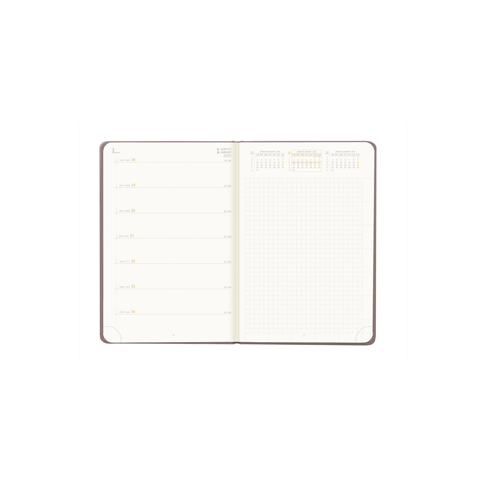 RHODIA 2025 Webplanner A6 Weekly Horizontal Chocolate