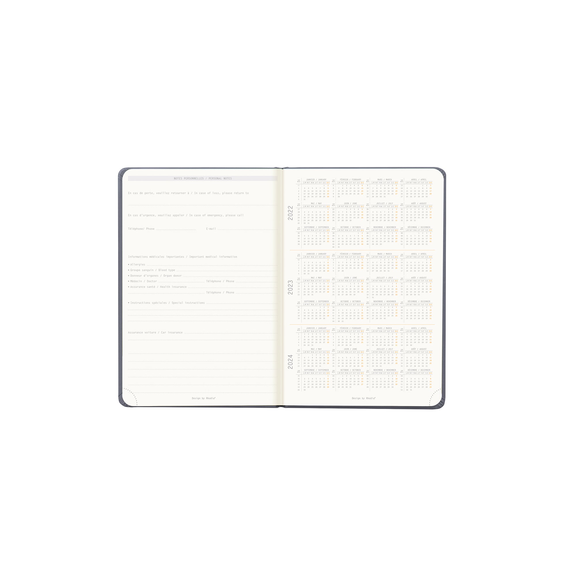 RHODIA 2025 Webplanner A6 Weekly Vertical Black