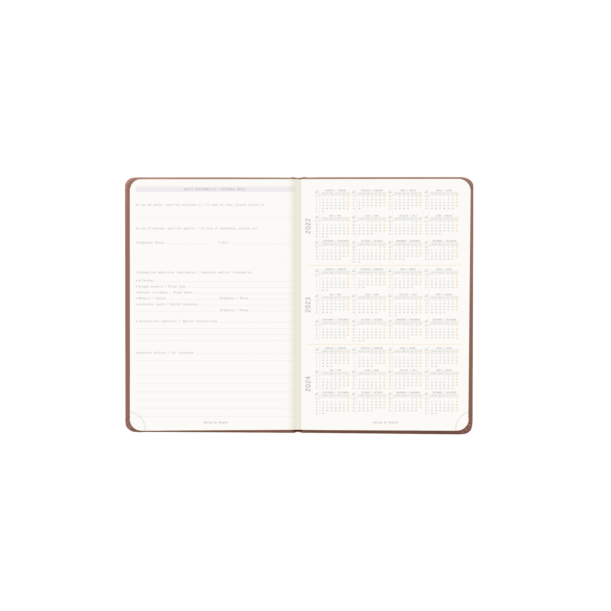 RHODIA 2025 Webplanner A6 Weekly Horizontal Rosewood