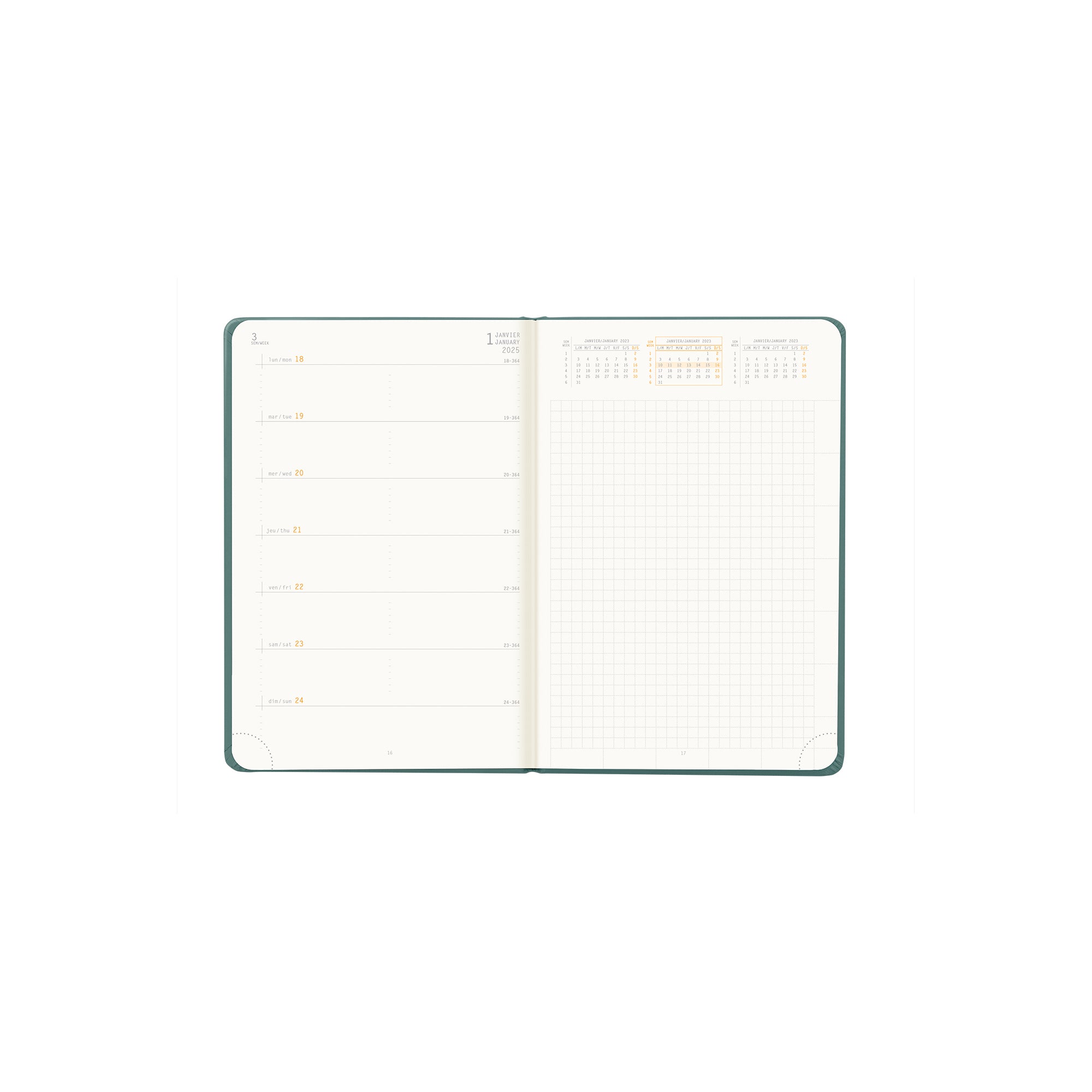 RHODIA 2025 Webplanner A6 Weekly Horizontal Aqua