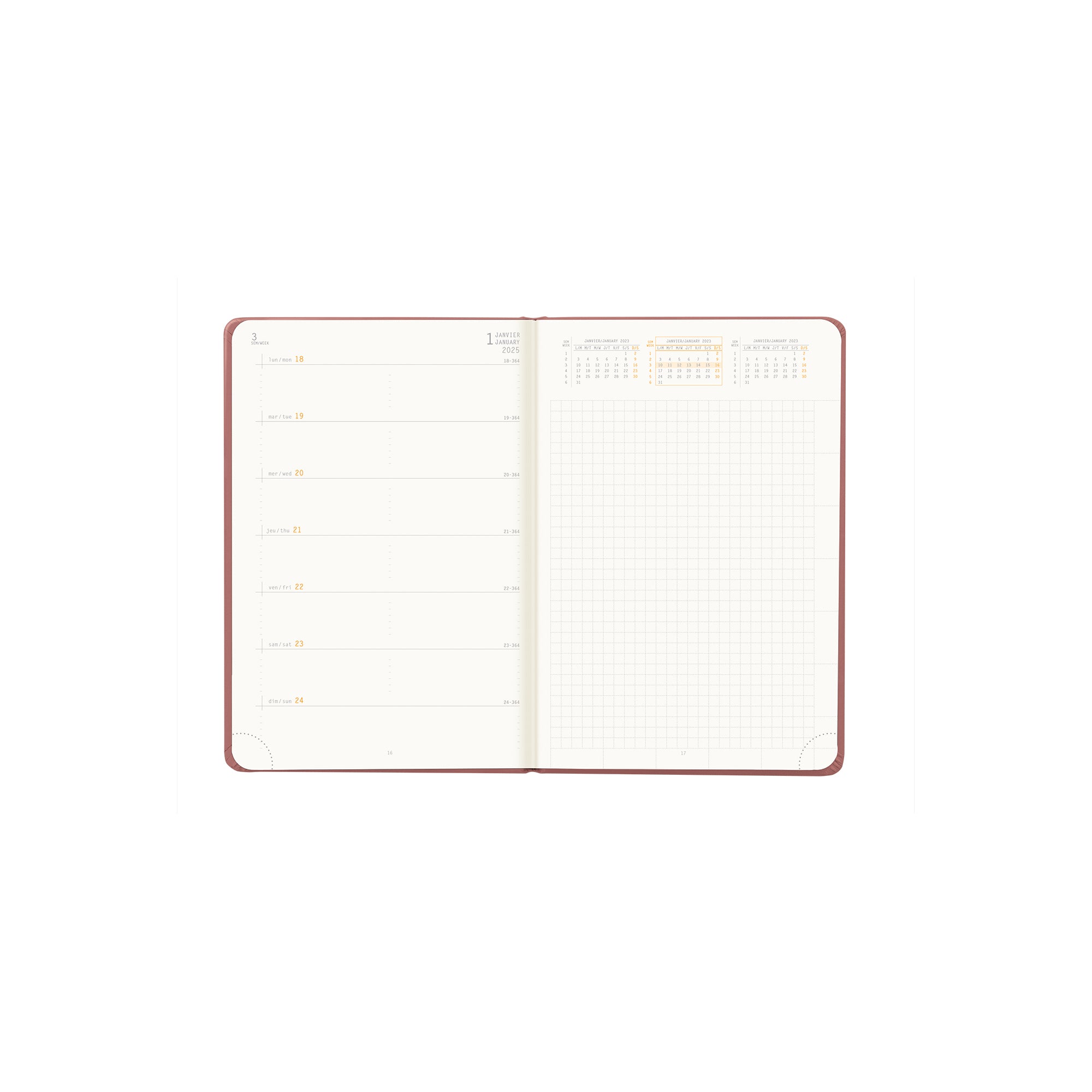 RHODIA 2025 Webplanner A6 Weekly Horizontal Nacarat