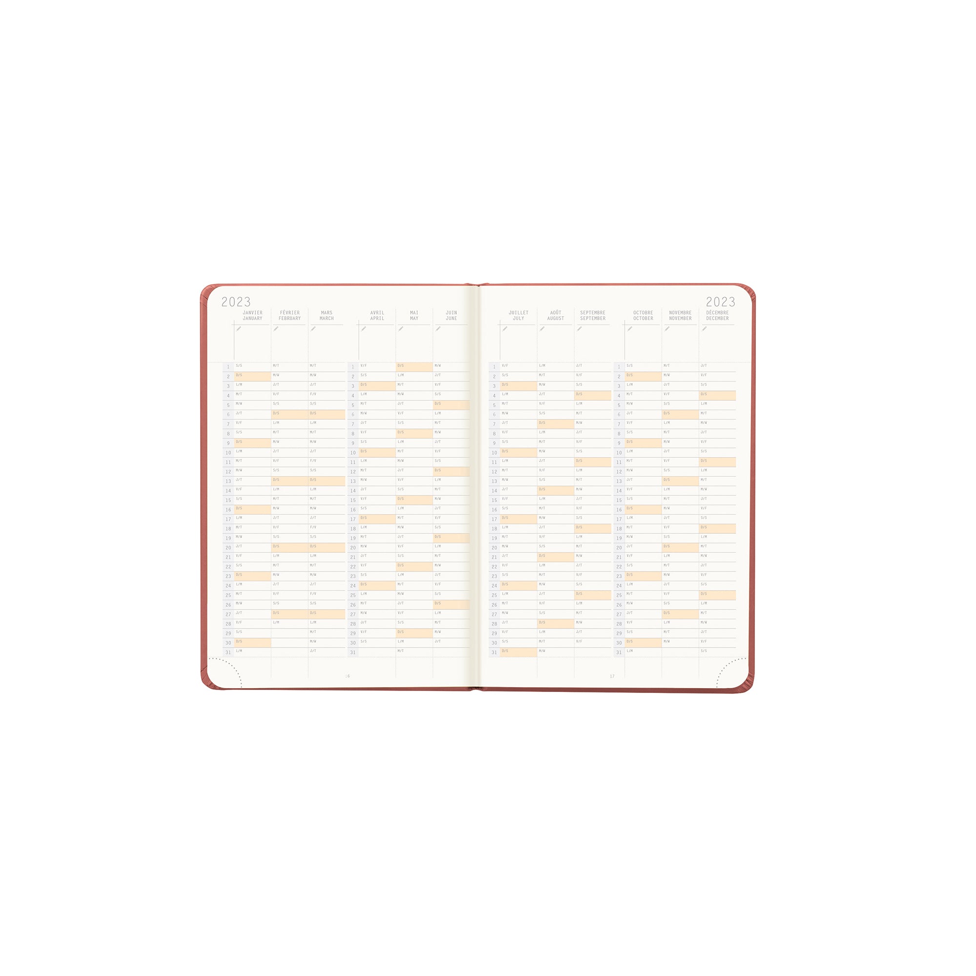 RHODIA 2025 Webplanner A6 Weekly Horizontal Nacarat