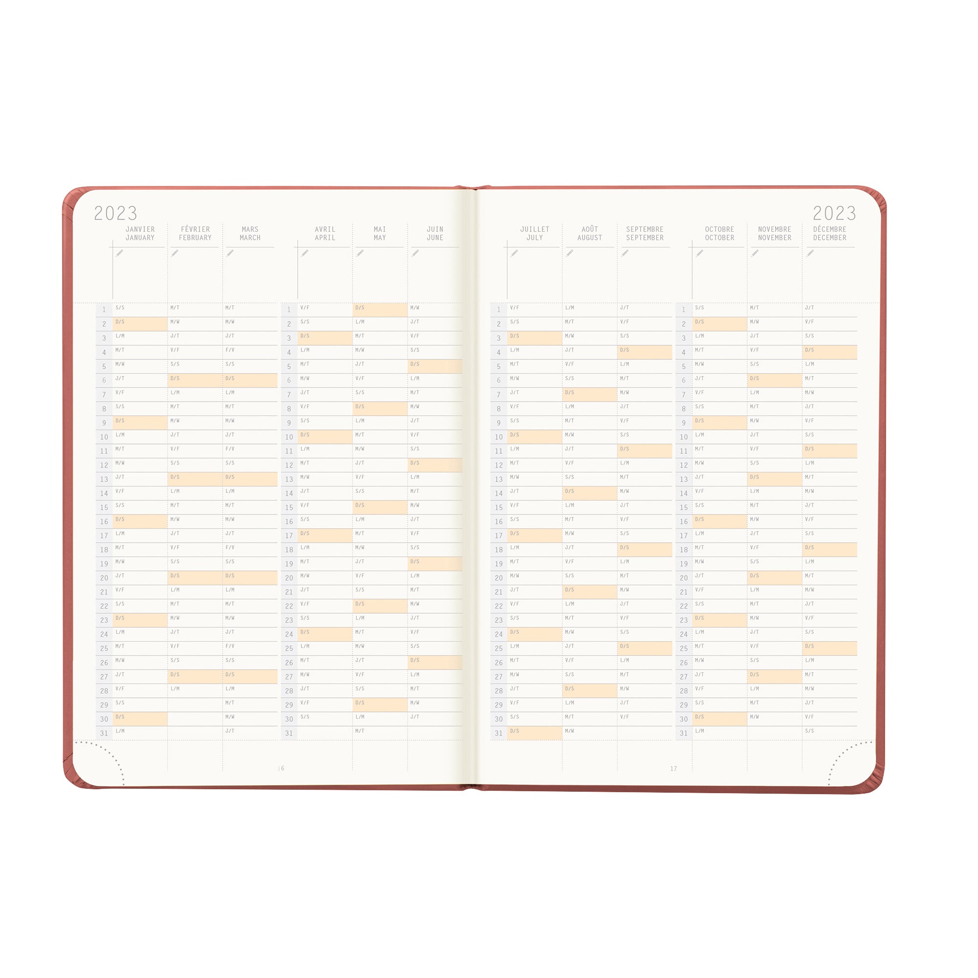 RHODIA 2025 Webplanner A5 Weekly Vertical Nacarat