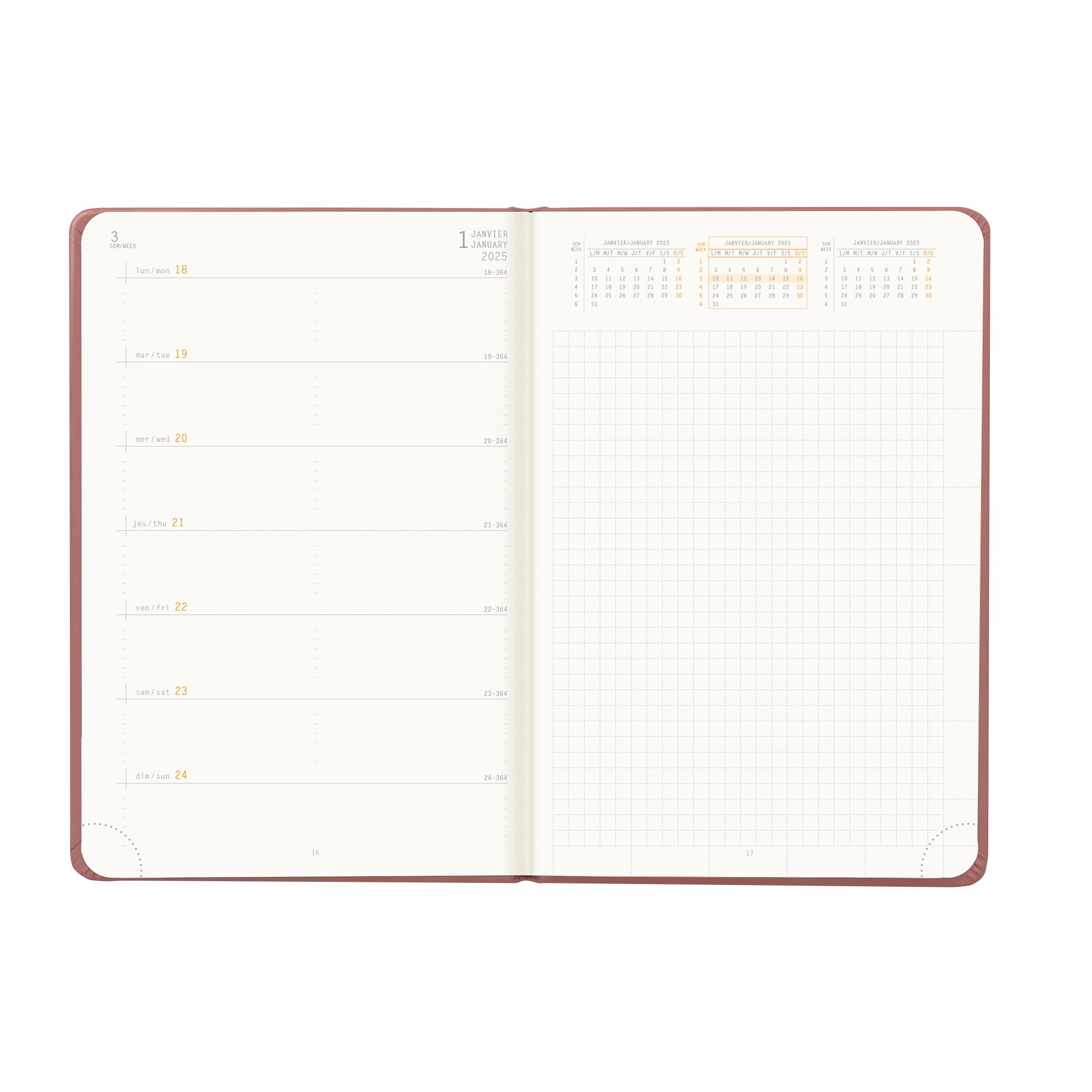 RHODIA 2025 Webplanner A5 Weekly Horizontal Nacarat