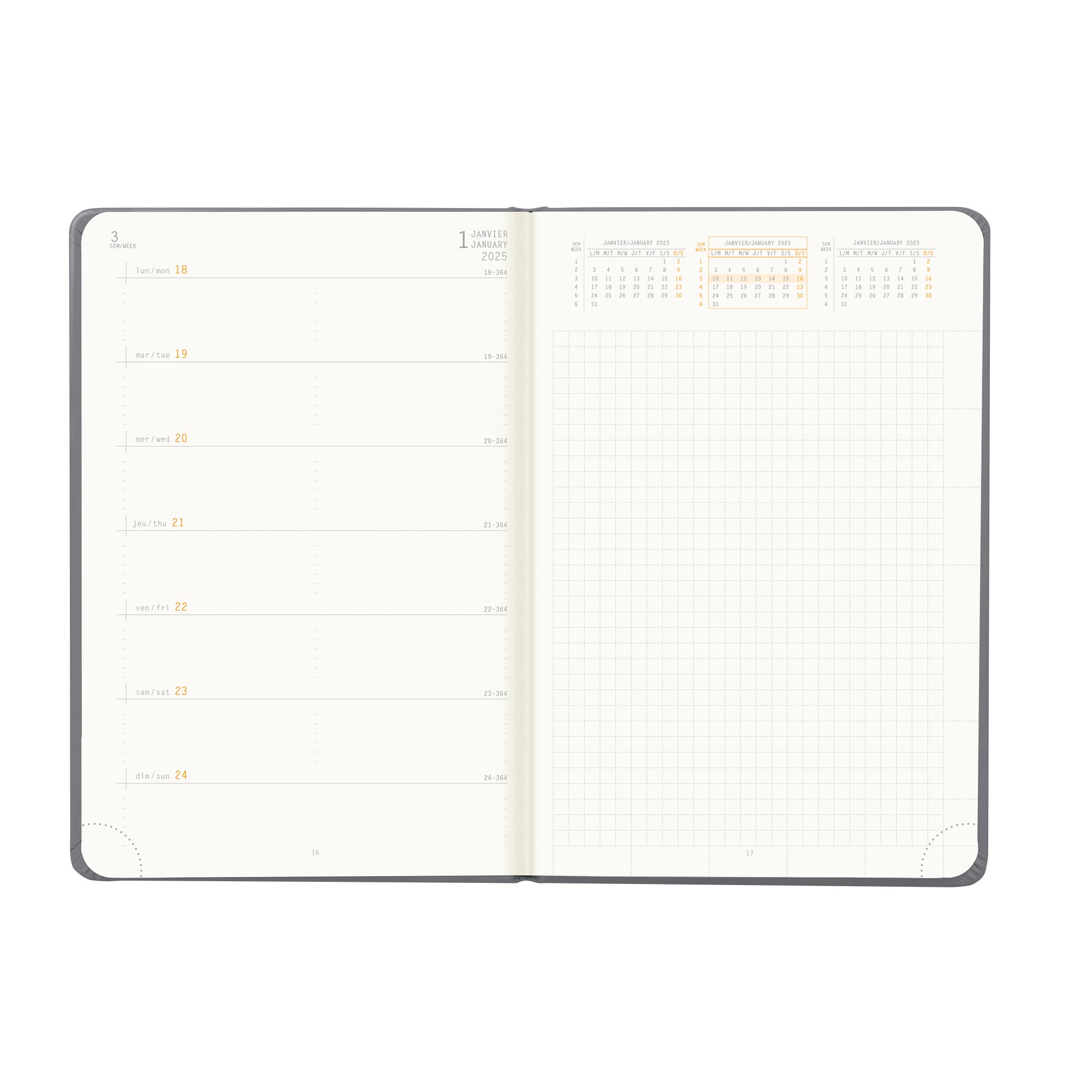 RHODIA 2025 Webplanner A5 Weekly Horizontal Titanium