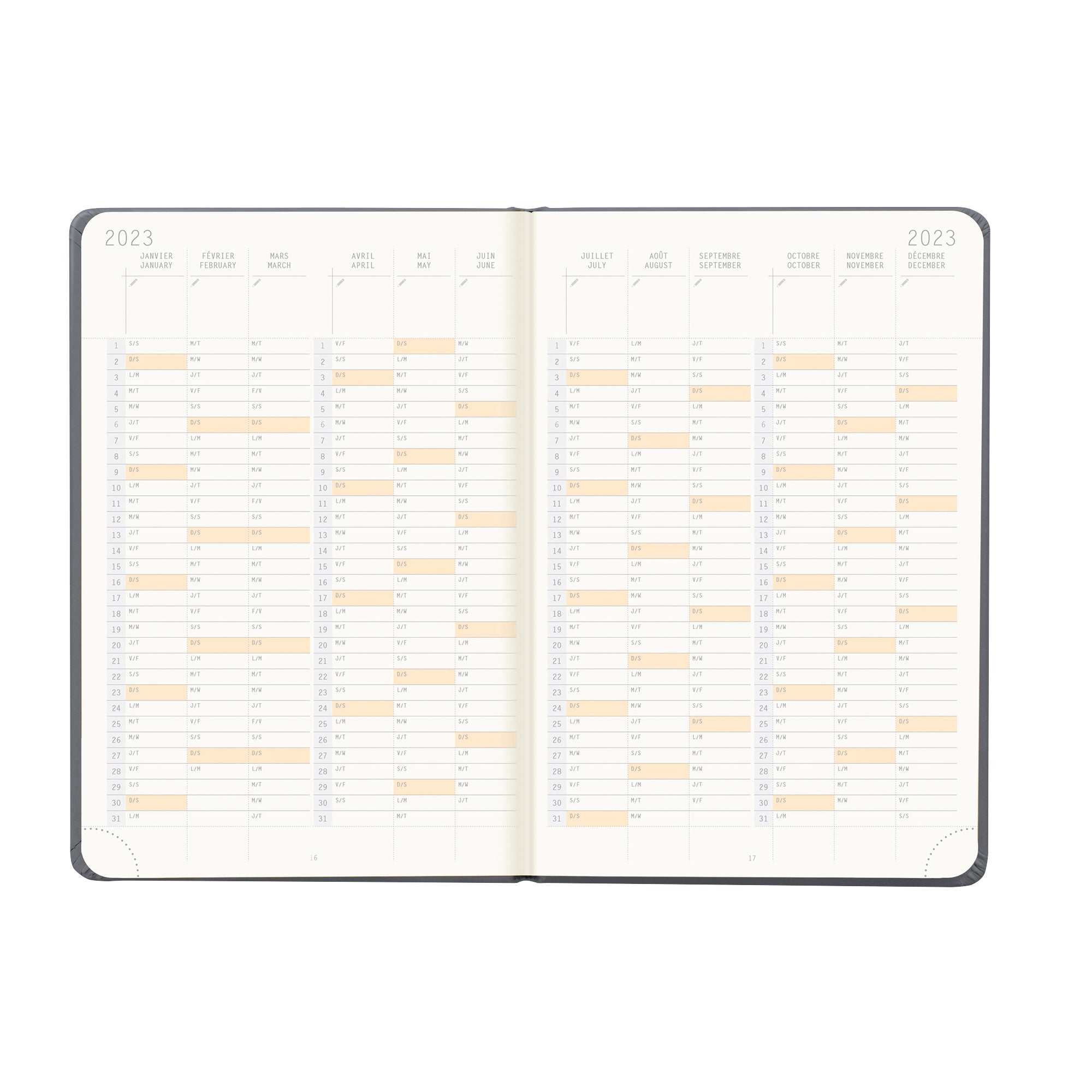 RHODIA 2025 Webplanner A5 Weekly Horizontal Titanium