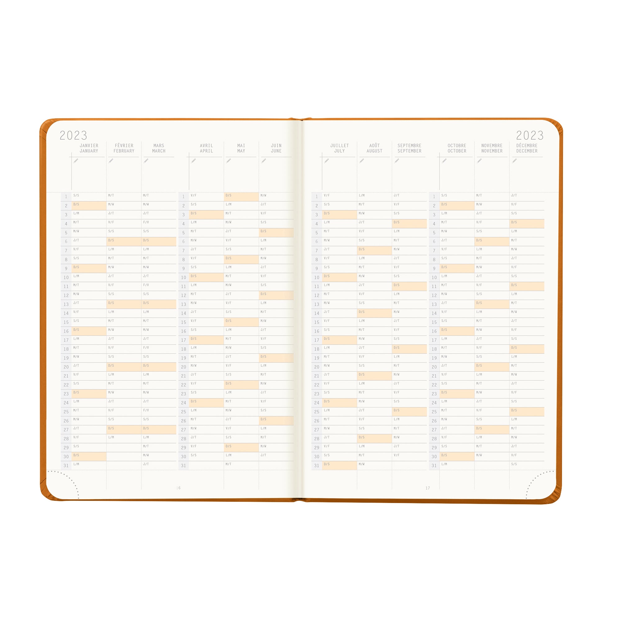 RHODIA 2025 Webplanner A5 Weekly Horizontal Orange