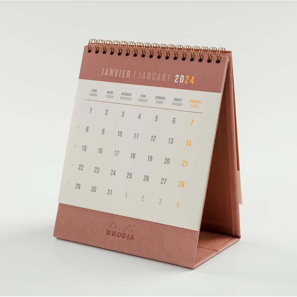 RHODIA 2025 Standing Flip Desk Calendar Rosewood