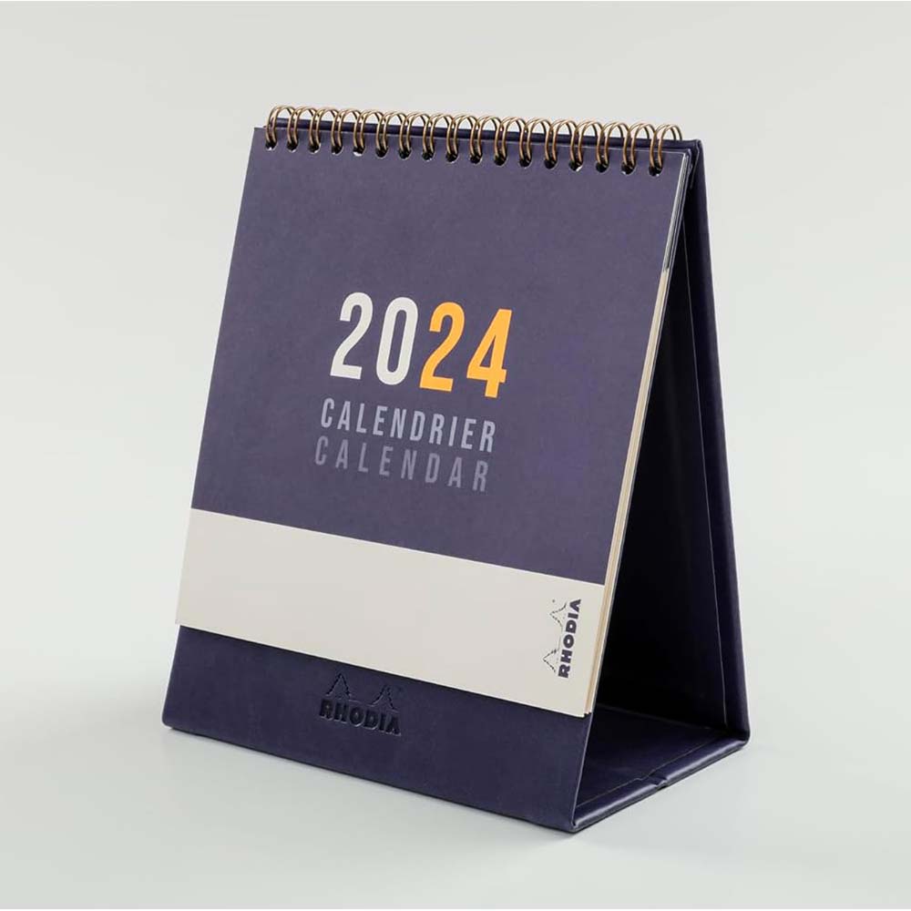 RHODIA 2025 Standing Flip Desk Calendar Midnight