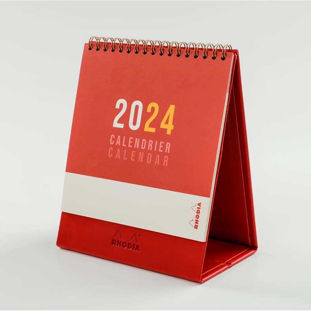 RHODIA 2025 Standing Flip Desk Calendar Poppy