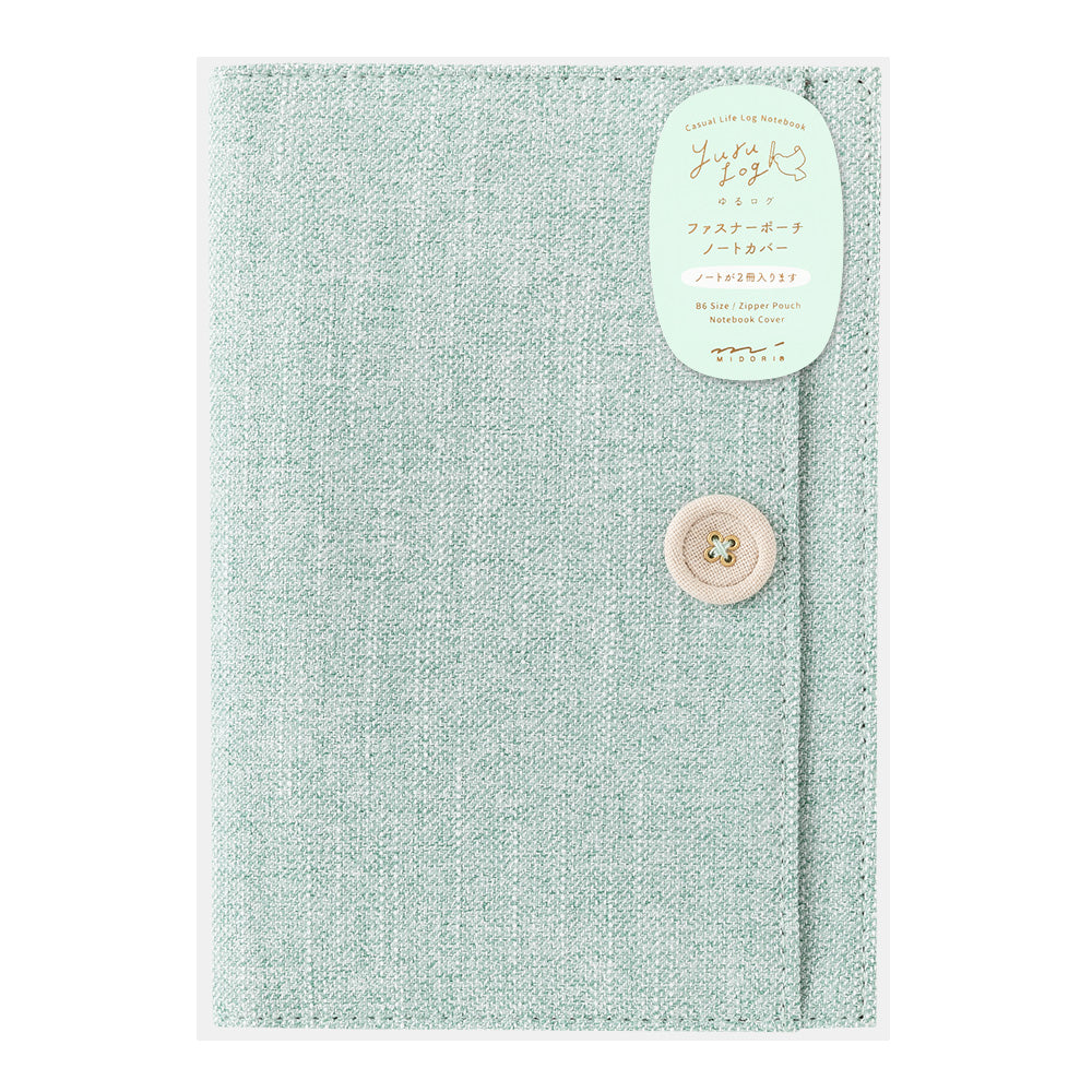 MIDORI Yuru Log Notebook Cover B6 Cloth Light Blue