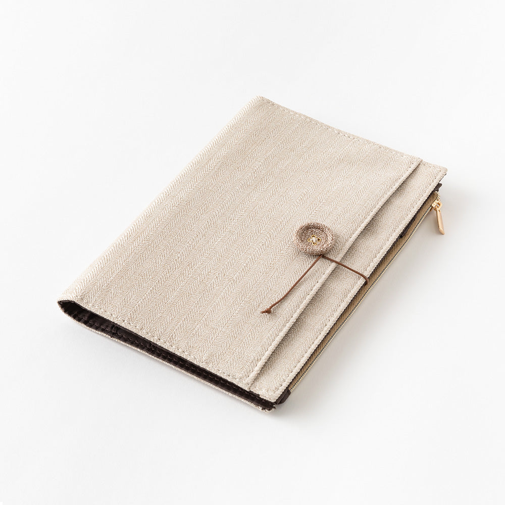 MIDORI Yuru Log Notebook Cover B6 Cloth Beige