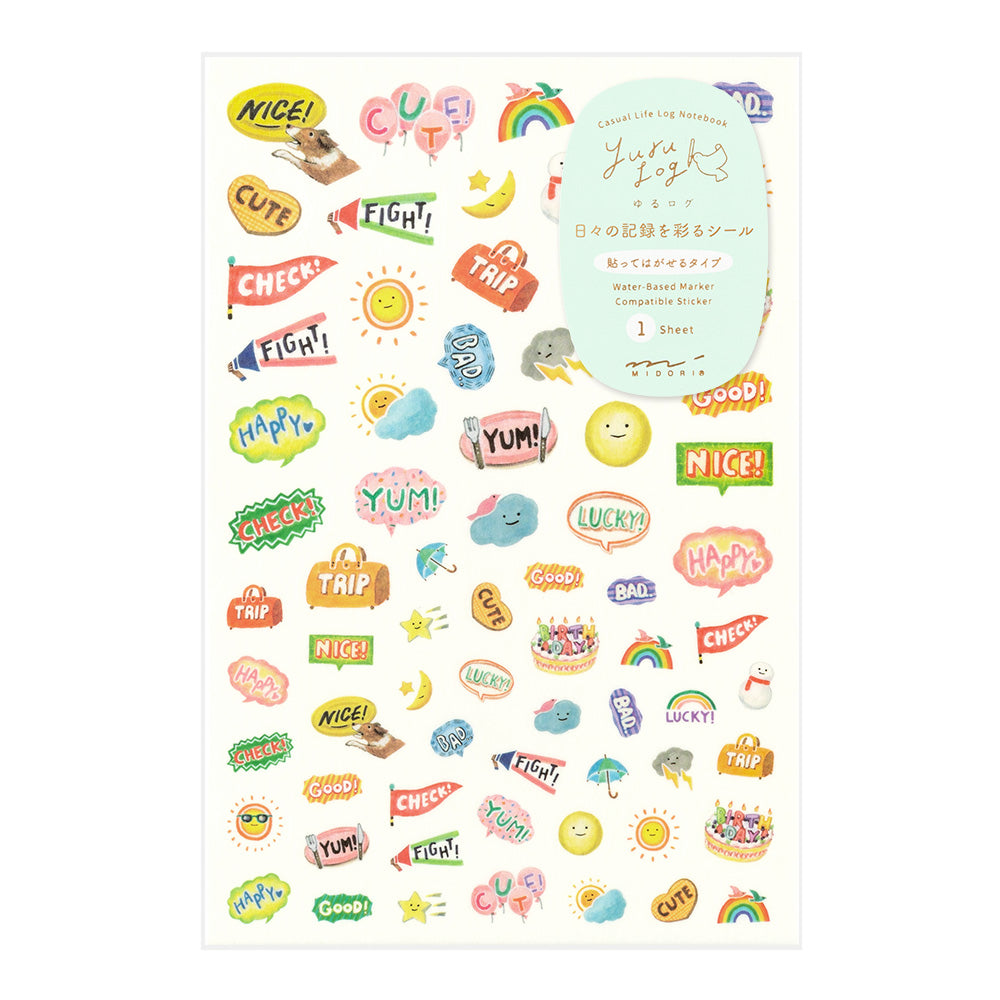 MIDORI Yuru Log Sticker 1-Sheet Feeling