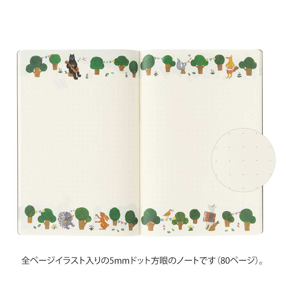 MIDORI Yuru Log Notebook B6 Forest Animal