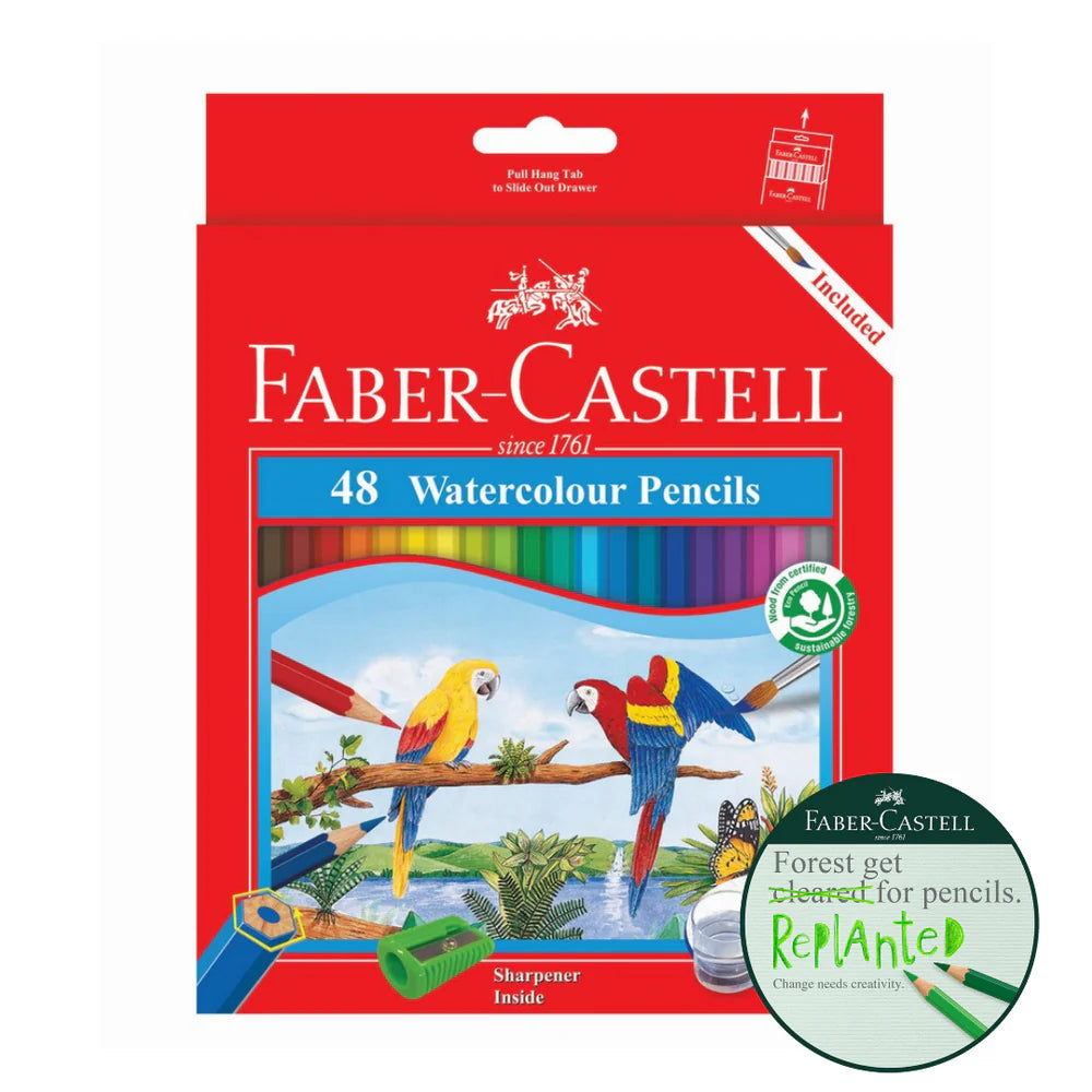 FABER-CASTELL Watercolour Pencils 114468 Cardboard Box 48 Colours