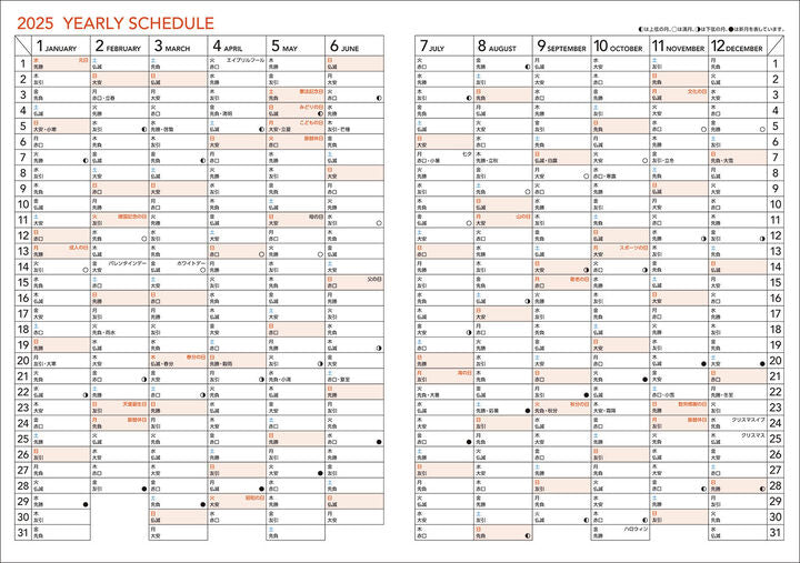 KOKUYO 2025 Campus Diary A5 Monthly Grid Multiple Sheets White