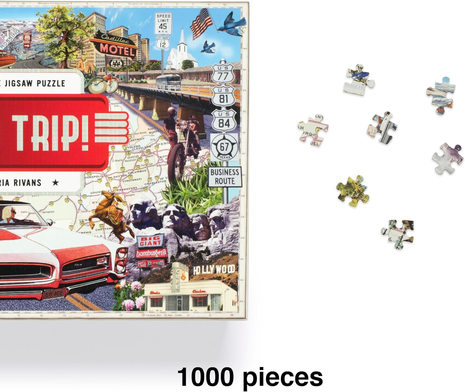 Road Trip!: A 1000-piece Jigsaw Puzzle by Maria Rivans