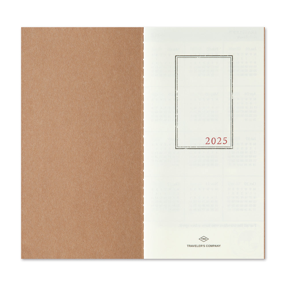 TRAVELERS Notebook 2025 Regular Monthly Refill