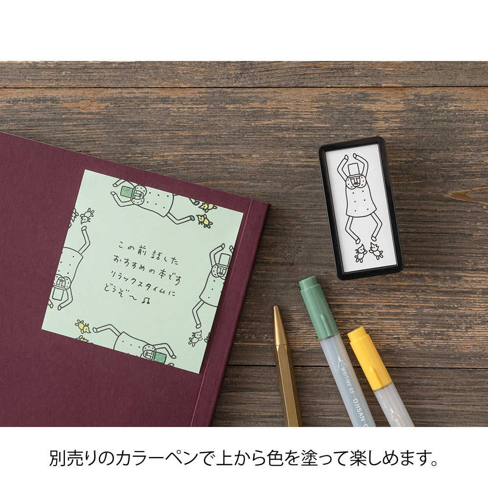 MIDORI Ojisan 30th Anniversary LE Paintable Stamp Pre-inked Half Size Repeating Pattern