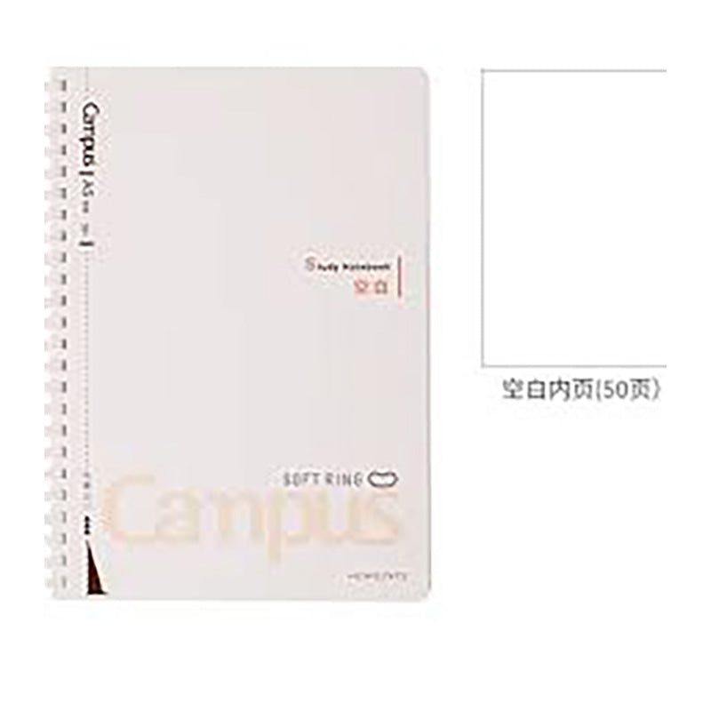 KOKUYO Campus Soft Ring Notebook A5 Plain 50p White