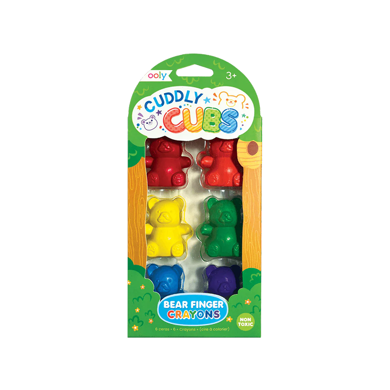 OOLY Cuddly Cubs Bear Finger Crayons - Set of 6